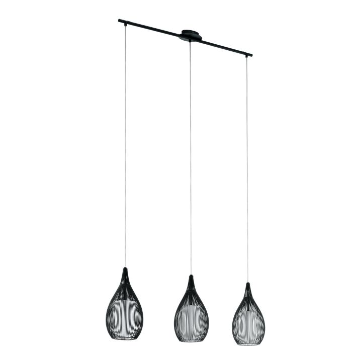 Κρεμαστό Τρίφωτο RAZONI E27 60W Μ:99cm Μαύρο
