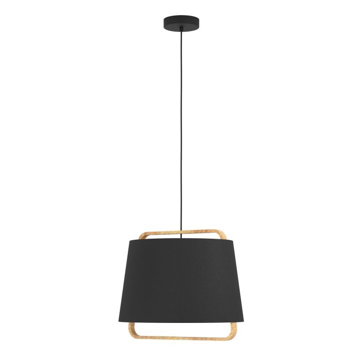 Κρεμαστό Μονόφωτο CAMALOZA E27 40W Δ:44cm Μαύρο-Ξυλό