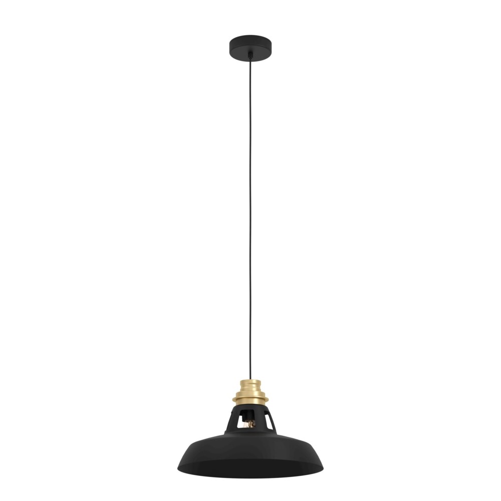 Κρεμαστό Μονόφωτο ESPINARDO E27 40W Δ:38cm Μαύρο-Χρυσό