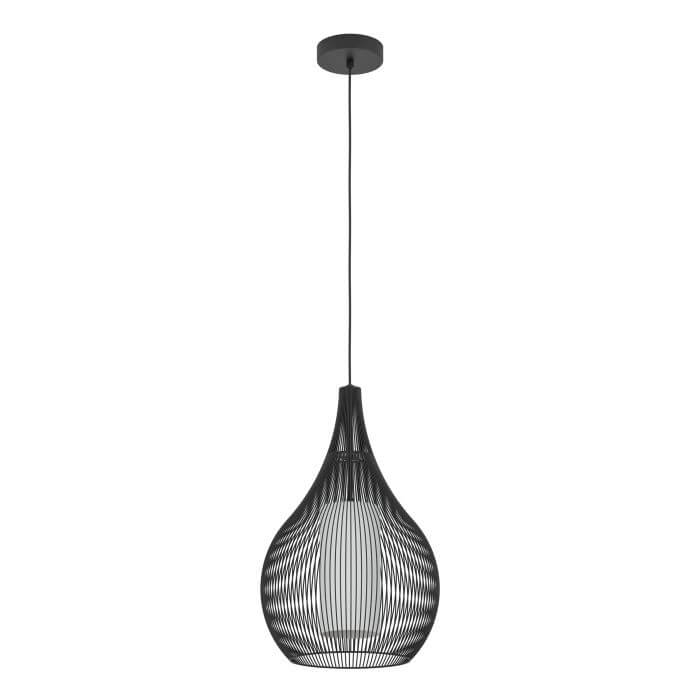 Κρεμαστό Μονόφωτο RAZONI 1 E27 40W Δ:32.5cm Mαύρο-Λευκό