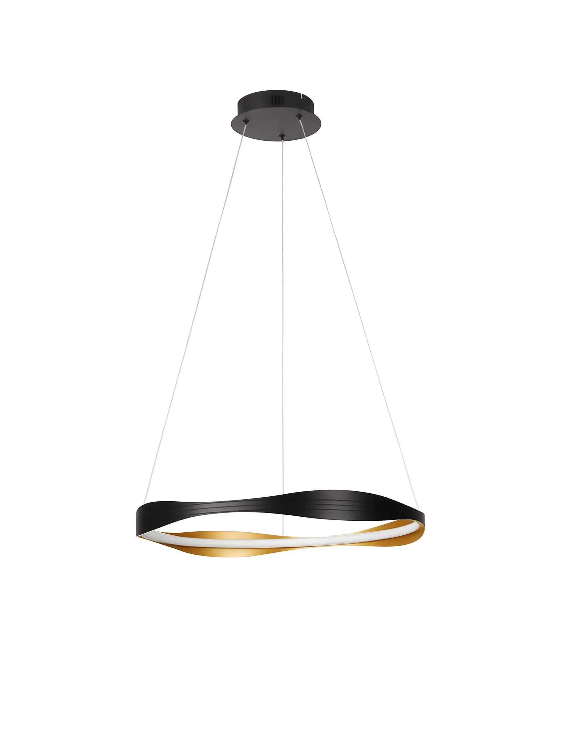 Κρεμαστό Φωτιστικό DOBI LED 32W CCT Max 5000K Δ:60cm Μαύρο-Χρυσό
