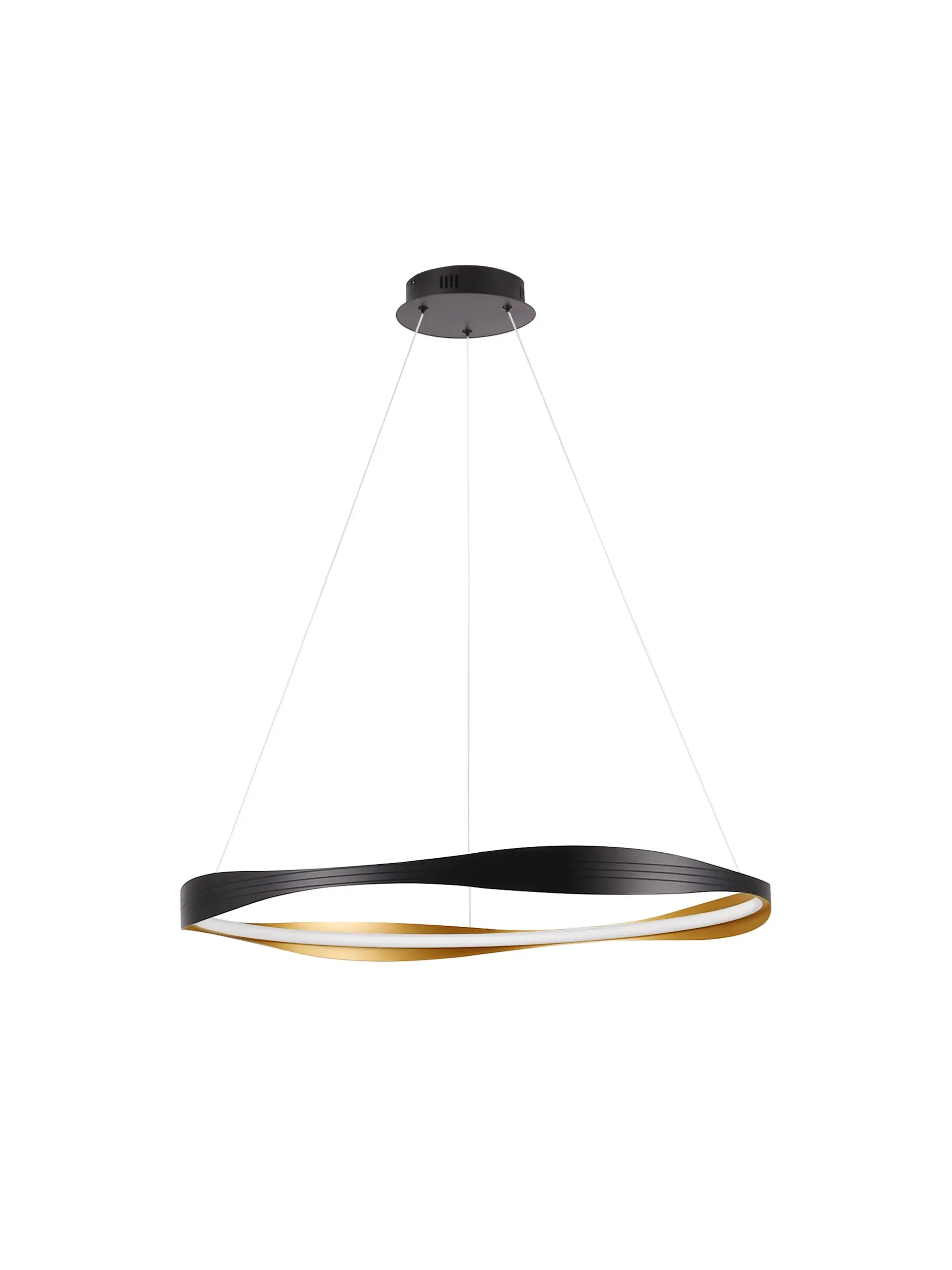 Κρεμαστό Φωτιστικό DOBI LED 40W CCT Max 5000K Δ:80cm Μαύρο-Χρυσό